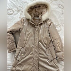 Janie and Jack Cream Faux Fur Jacket